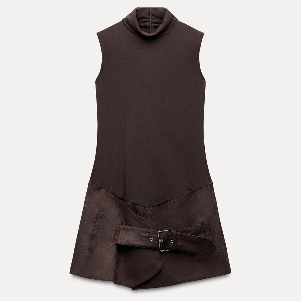 Zara FAUX SUEDE PLAYSUIT DRESS